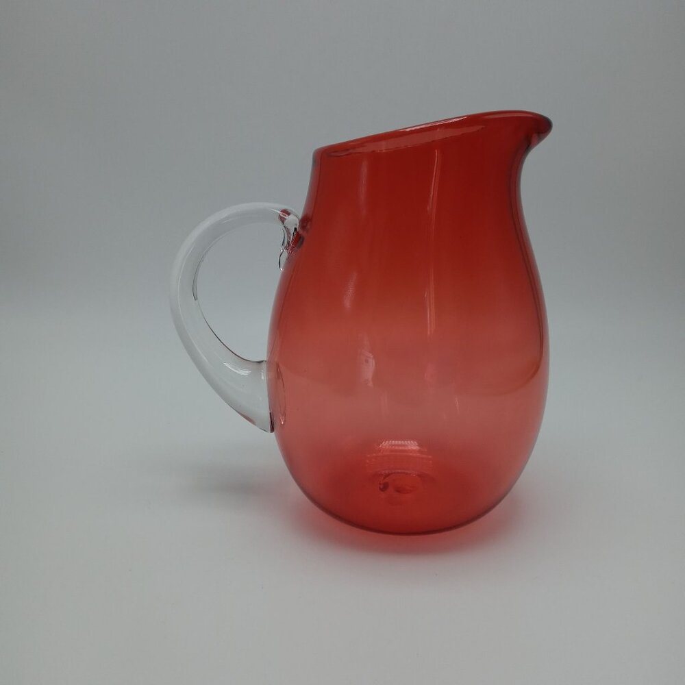 Cranberry Glass Creamer Jug Ornament Ornamental Collectable Vintage Wedding Gift